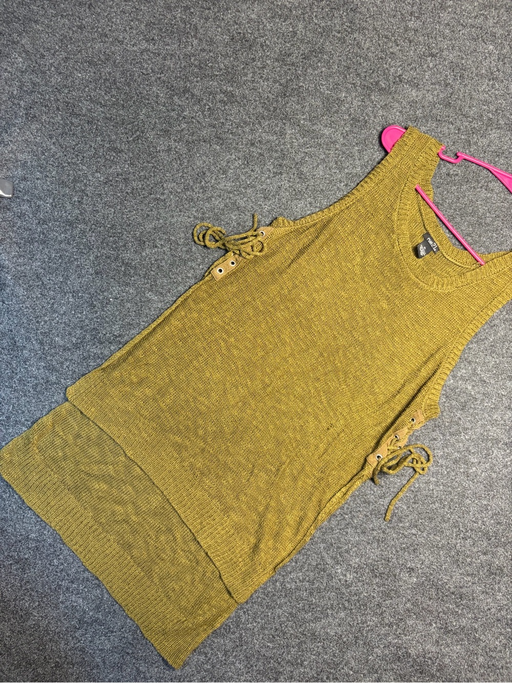 Rue21 Olive Green Side Lace Up Knit Tank Top XL